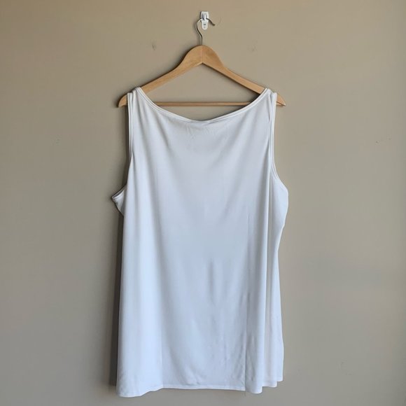 NWT Eileen Fisher Scoop Neck Tank Top in White 3X - Picture 3 of 7